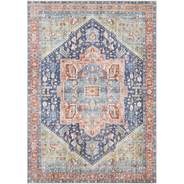 Amelie Teal and Blush Rectangle Rugs, image 1