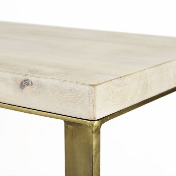 Faye Light Brown and Gold X-Shaped Console Table, image 4