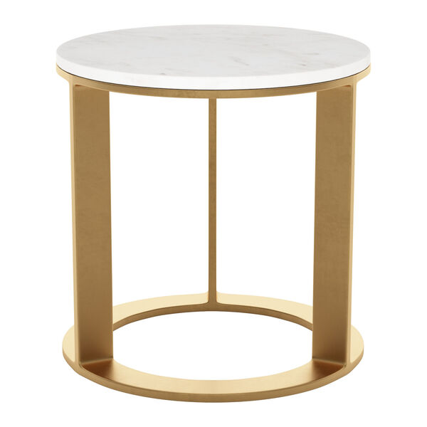 Helena White and Gold Side Table, image 4