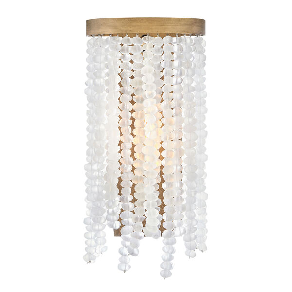 Dune Burnished Gold With White Sea Glass One-Light Single Sconce, image 1