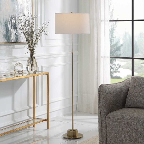 Prominence Brushed Brass Floor Lamp, image 2