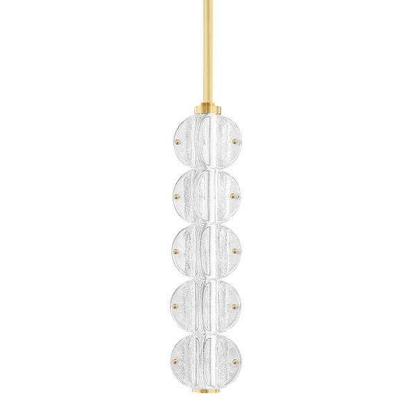 Lindley Aged Brass Integrated LED Pendant, image 1