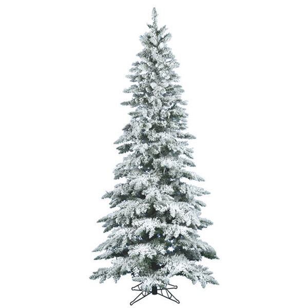 Flocked White on Green Utica Fir Christmas Tree 10-foot, image 1