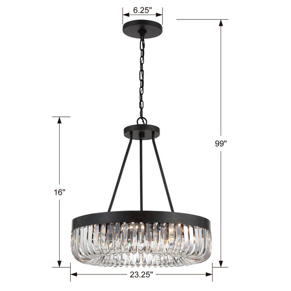 Alister Charcoal Bronze Eight-Light Chandelier Convertible to Semi-Flush Mount, image 3