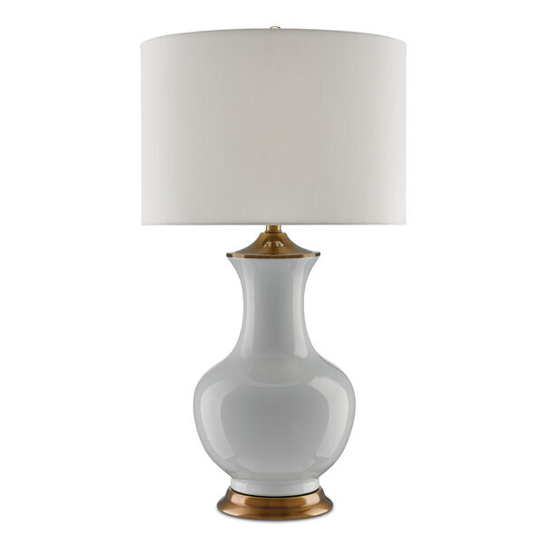 Lilou White and Antique Brass One-Light Table Lamp, image 1