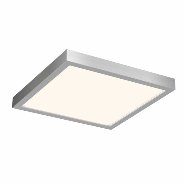 Satin Nickel 10-Inch Sqaure Indoor Outdoor LED Flush Mount, image 1