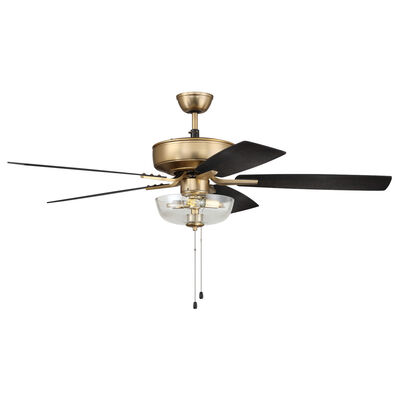 251 First Eloise Estate Brass 52 Inch Ceiling Fan Bellacor - Double Insulated Ceiling Fan With Light