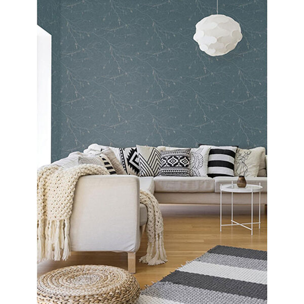 Norlander Blue Winter Branches Wallpaper - SAMPLE SWATCH ONLY, image 6