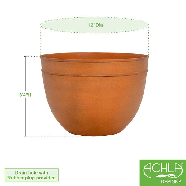 Burnt Sienna Eight-Inch Small Planting Pot, image 3