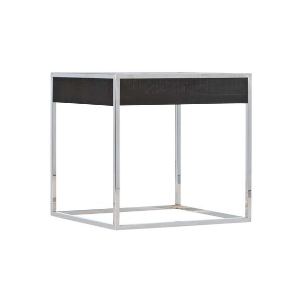 Beacon Polished Stainless Steel and Black Side Table, image 3