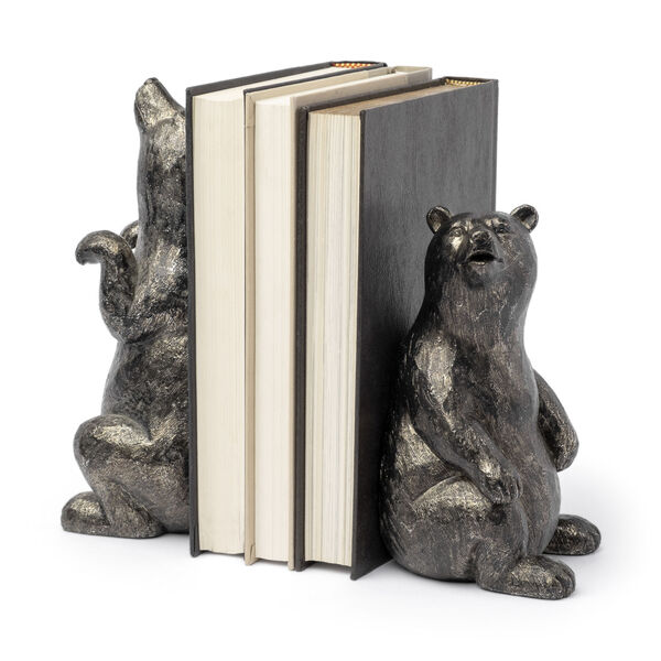 Sleuth Chrome Grizzy Bear Bookend, image 1