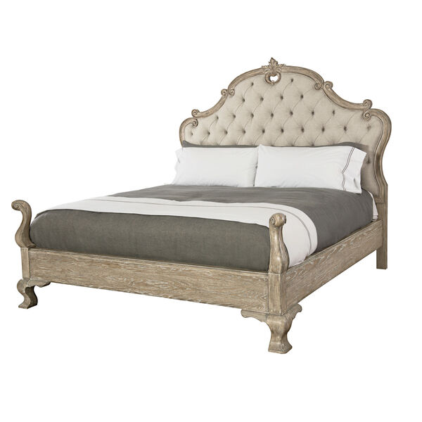 Campania Weathered Sand 86-Inch Upholstered Panel King Bed, image 2
