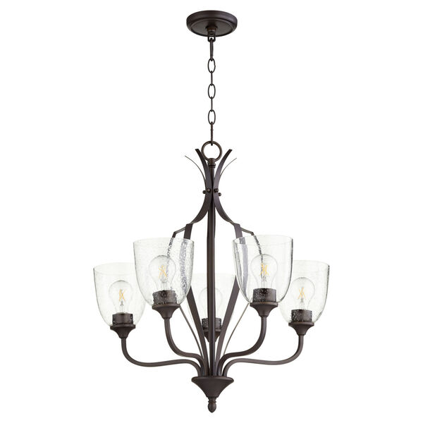 Jardin Oiled Bronze with Clear 24-Inch Five-Light Chandelier, image 1