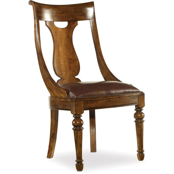 Tynecastle Side Chair Medium Wood with Leather, image 1