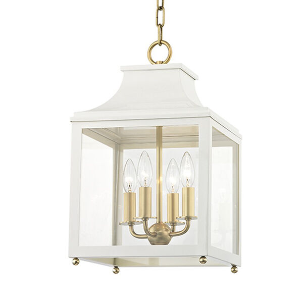 Leigh Aged Brass White 4-Light 11.5-Inch Pendant, image 1