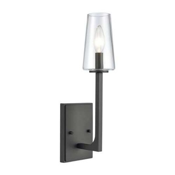 Fitzroy Matte Black One-Light Wall Sconce, image 1