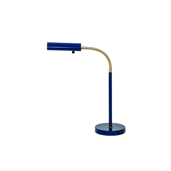 Fusion Navy Blue with Satin Brass LED Table Lamp, image 1