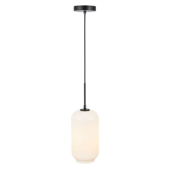 Collier Black Six-Inch One-Light Mini Pendant with Frosted White Glass, image 1