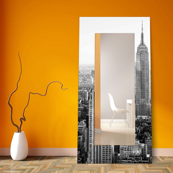 Gray 72 x 36-Inch Rectangular Beveled Floor Mirror, image 4