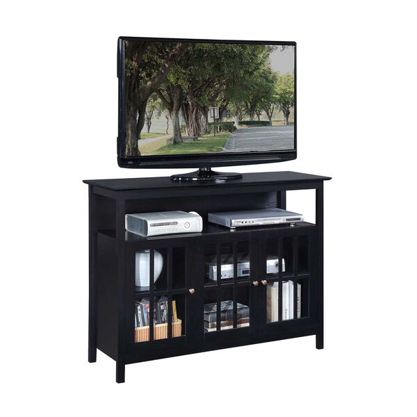 Big Sur Black 48-Inch TV Stand with Storage Cabinets and Shelf, image 3
