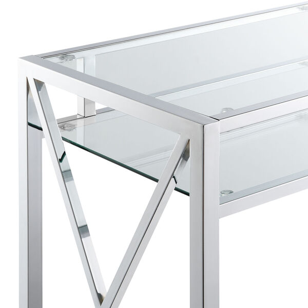 Oxford Clear Glass and Chrome Desk, image 4