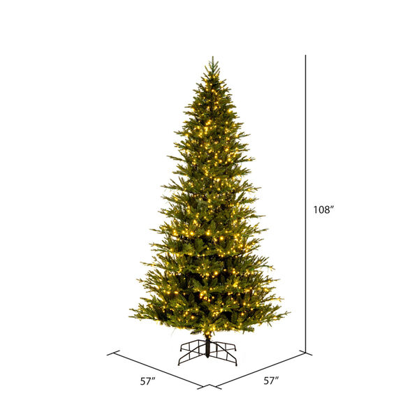 Kamas Fraser Fir Green 9 Ft. x 57 In. Artificial Christmas Tree with LED Color Changing Lights, image 4
