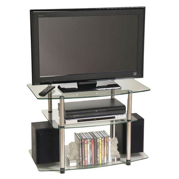 Classic Glass Stainless Steel TV Stand, image 1