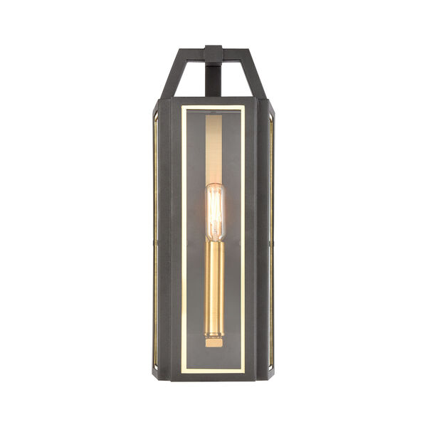 Portico Charcoal and Brushed Brass One-Light ADA Wall Sconce, image 1