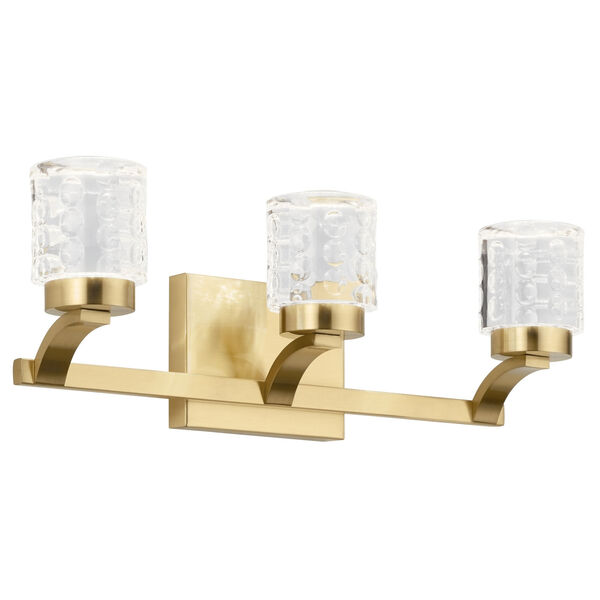 Rene Champagne Gold 19-Inch Three-Light LED Bath Vanity, image 1