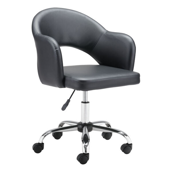 Planner Black and Silver Office Chair, image 1