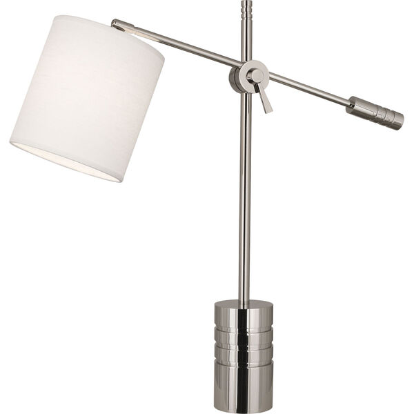 Campbell white, silver One-Light Table Lamp, image 1
