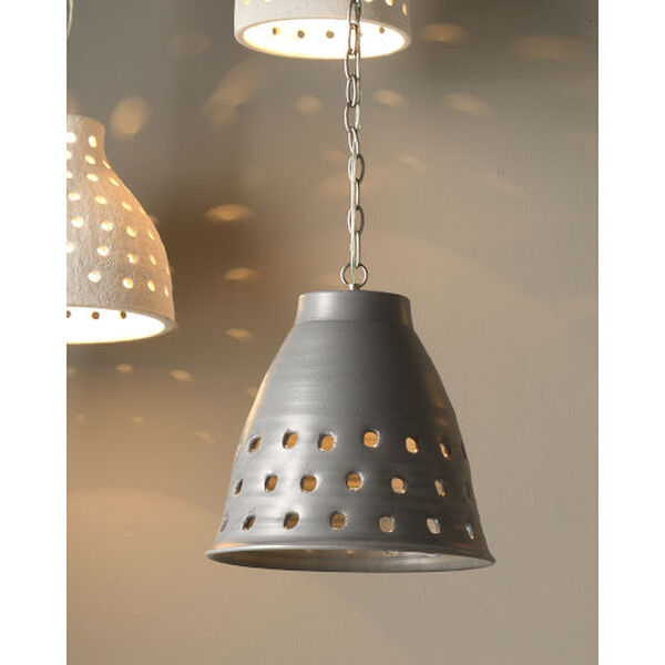 Grey One-Light Perforated Pendant, image 5