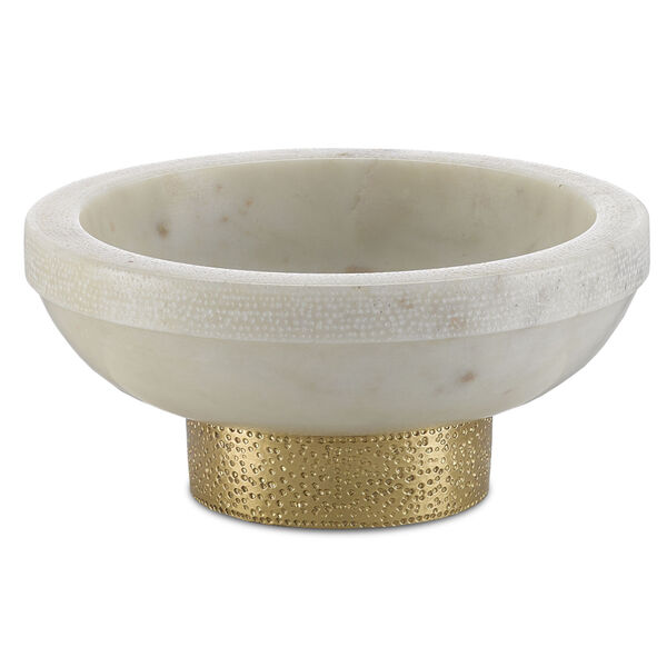 Valor White and Brass Small Bowl, image 1