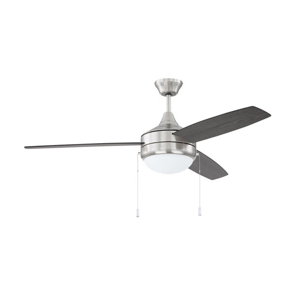 Phaze Brushed Polished Nickel 52-Inch Two-Light Ceiling Fan with Graywood Blade, image 1
