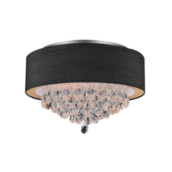 Dash Chrome and Black Four-Light 12-Inch Flush Mount with K9 Clear Crystal, image 1
