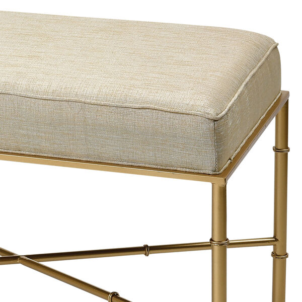 Gold Cane Cream with Gold 54-Inch Bench, image 4