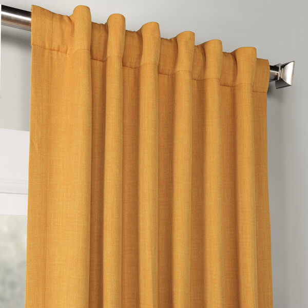 Faux Linen Blackout  Dandelion Gold 84 x 50-Inch Curtain Single Panel, image 4