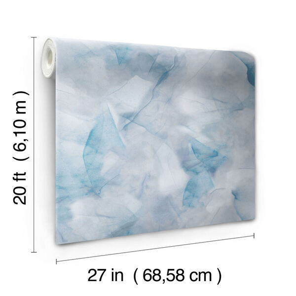 Watercolor Silk Blue Peel and Stick Wallpaper, image 5