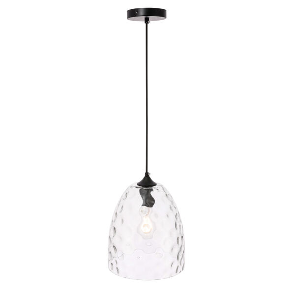 Gibson Black 10-Inch One-Light Pendant with Clear Glass, image 4