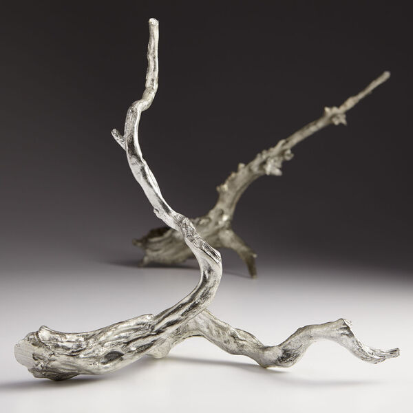 Silver Leaf Drifting Silver Sculpture -H, image 4