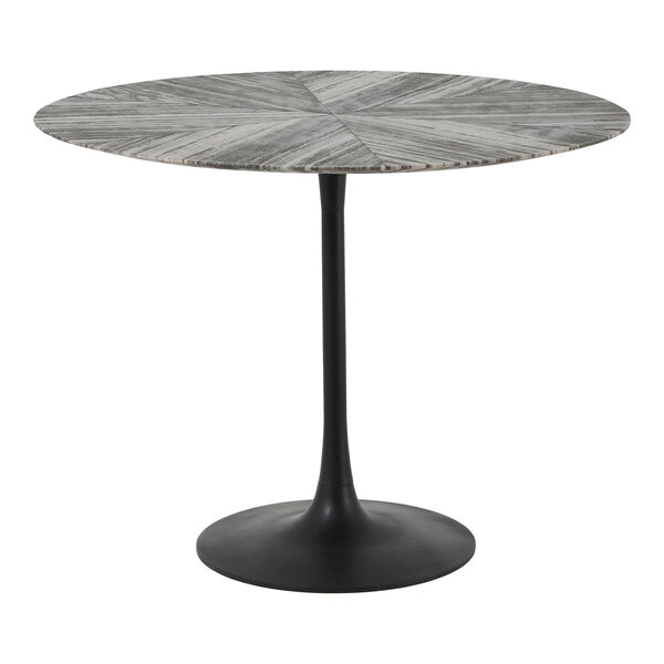 Nyles Grey and Matte Black 39-Inch Dining Table, image 1