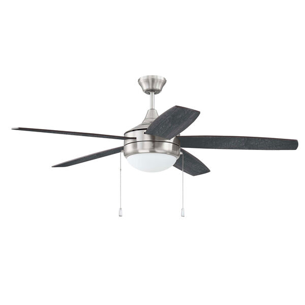 Phaze 5 Brushed Polished Nickel Two-Light Led 52-Inch Ceiling Fan With Silver Blade, image 1