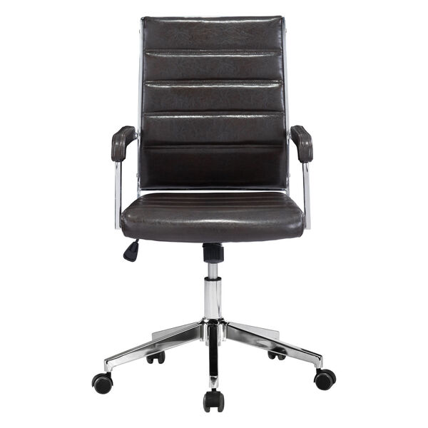 Liderato Brown and Silver Office Chair, image 4
