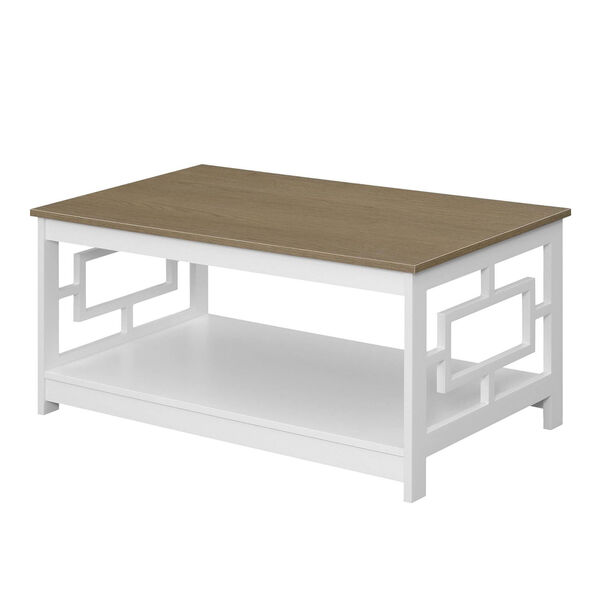 Town Square Driftwood and White Coffee Table with Shelf, image 3