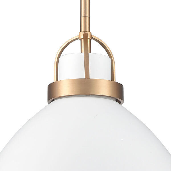Somerville Matte White and Brushed Gold One-Light Pendant, image 3