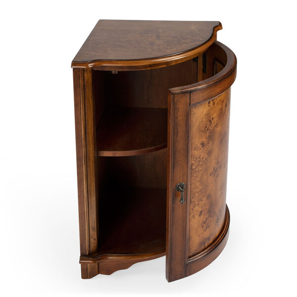 Masterpiece Olive Ash Burl Corner Cabinet, image 4
