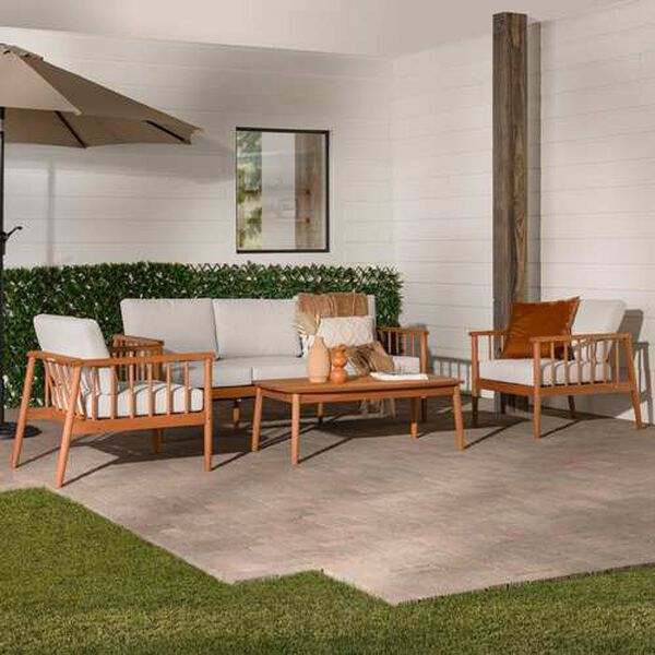 Circa Brown Four-Piece Outdoor Spindle Chat Set, image 5