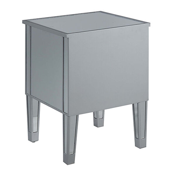 Gold Coast Silver Three Drawer Mirrored End Table, image 6