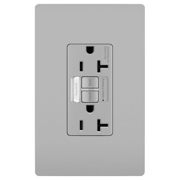 Gray Combination Tamper-Resistant 20A Self-Test Night Light GFCI, image 3
