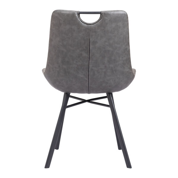 Tyler Vintage Gray and Matte Black Dining Chair, image 4